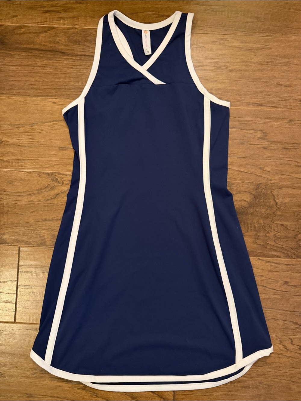 Daily Practice by Anthropologie Piped Cross-Front Mini Dress Navy S